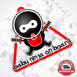Baby Ninja On Board Sticker Decal Kid In Car Rear Truck Liftgate Window Decorate