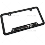 Gloss Black Front or Rear Audi Ring Logo Emblem License Plate Frame Cover Gift