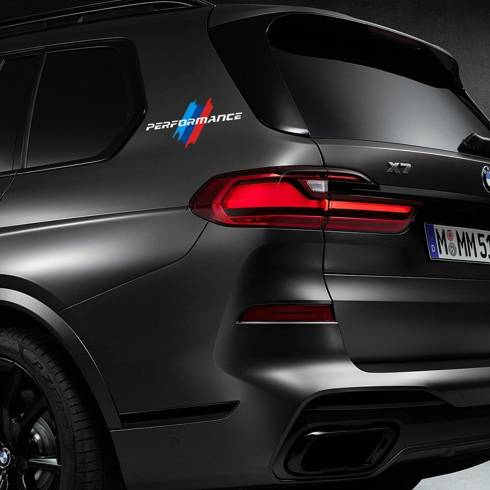 BMW M Performance Sport Car Door Bumper Windows Decorate 3D Sticker Decal White