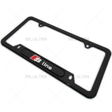 Gloss Black Front or Rear Audi S LIne Logo Emblem License Plate Frame Cover Gift