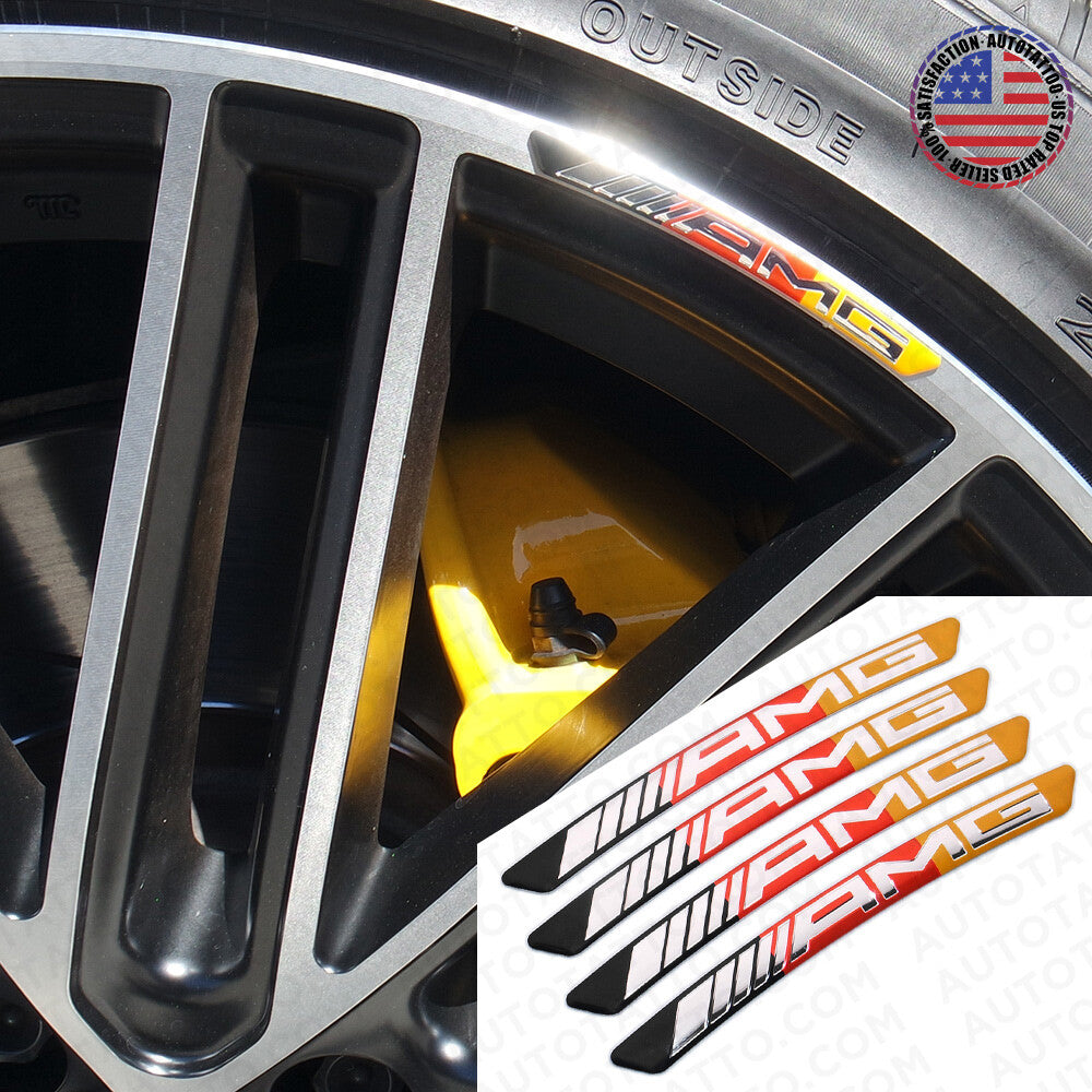 4x Mercedes AMG Edition Sport Wheels Badge 3D Sticker Logo Emblem Decoration GER
