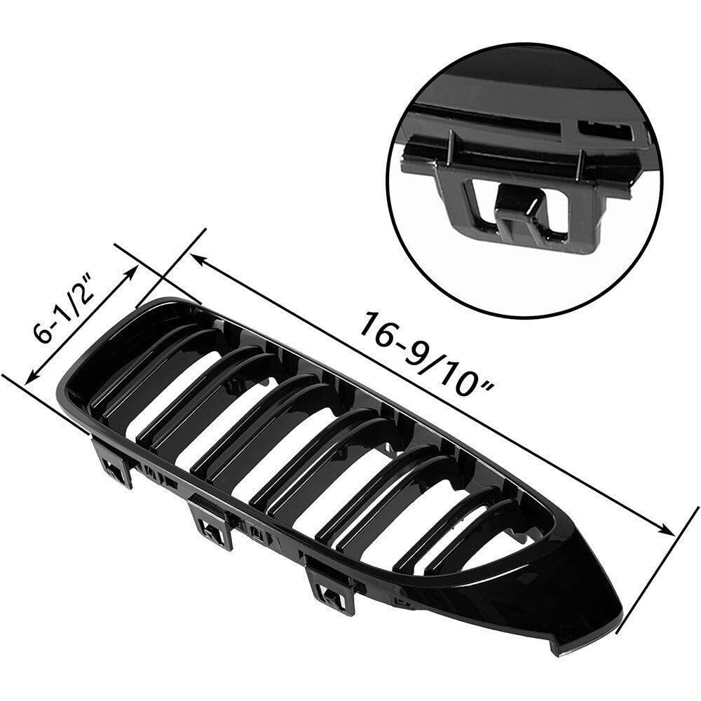 Front Kidney Grill For BMW 4 Series M4 F32 F33 36 F80 428i 430i 435i Gloss Black