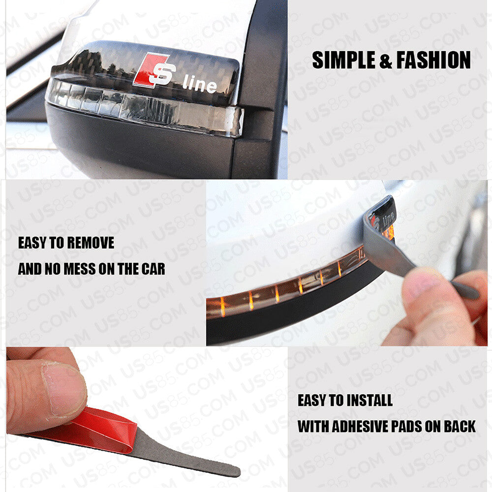 Carbon Fiber S Line Car Mirror Cover Scratch Scratchproof Badge for Audi Sport