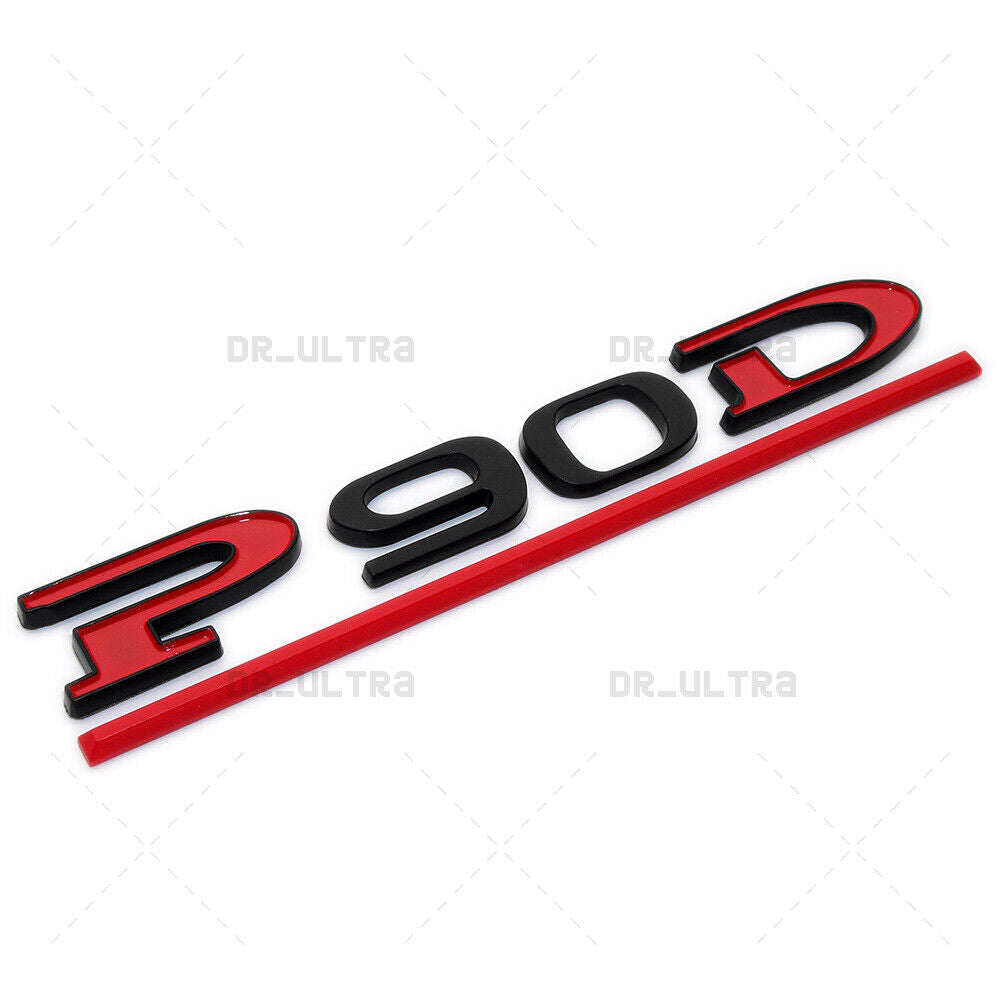 Tesla Liftgate P90D Performance Nameplate Logo Badge Emblem Sport Black & Red