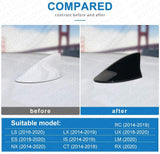 Lexus Shark Fin Roof Antenna Cover Car Radio FM/AM Signal Aerial Decor Black