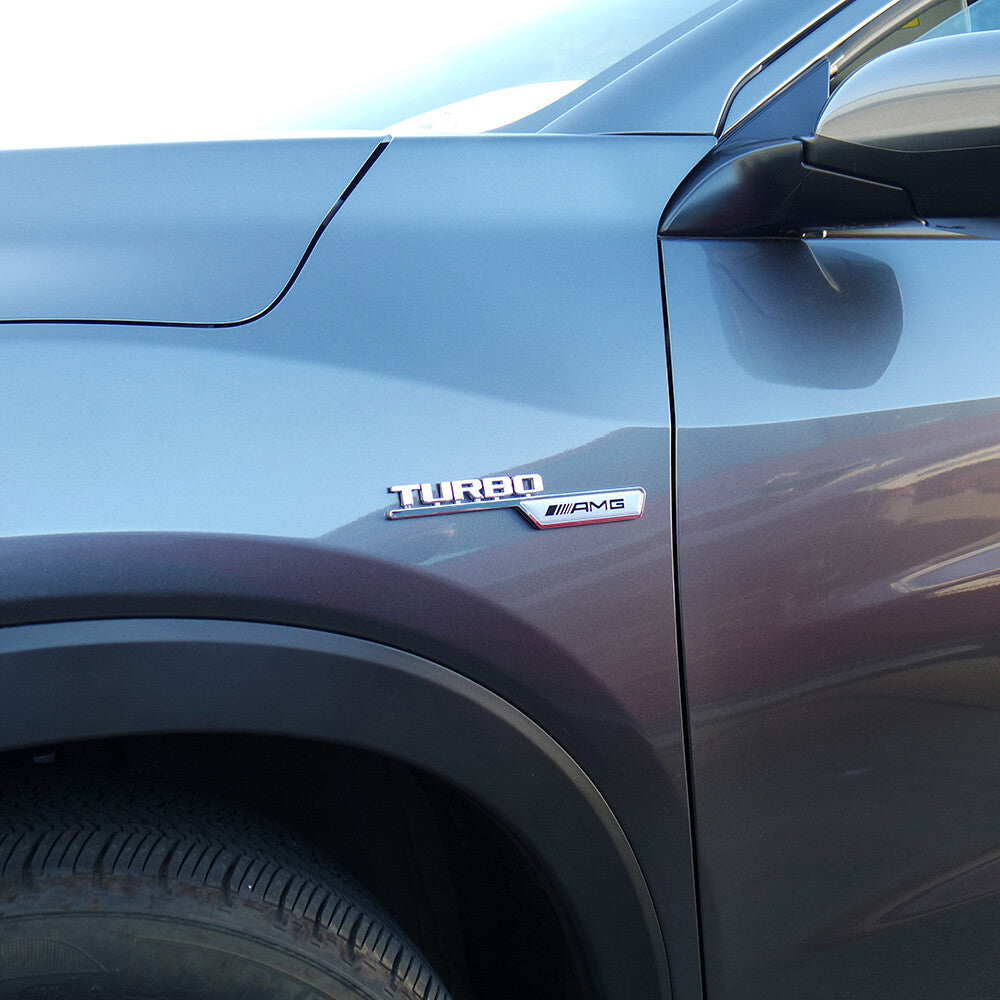 Set 3D Turbo AMG Edition Side Fender Marker Logo Badge Emblem Decorate Sport