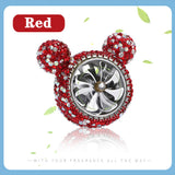 Crystal Bling Diamond Fragrance Mickey Fan Car Air Fresher Vent Perfume Clip