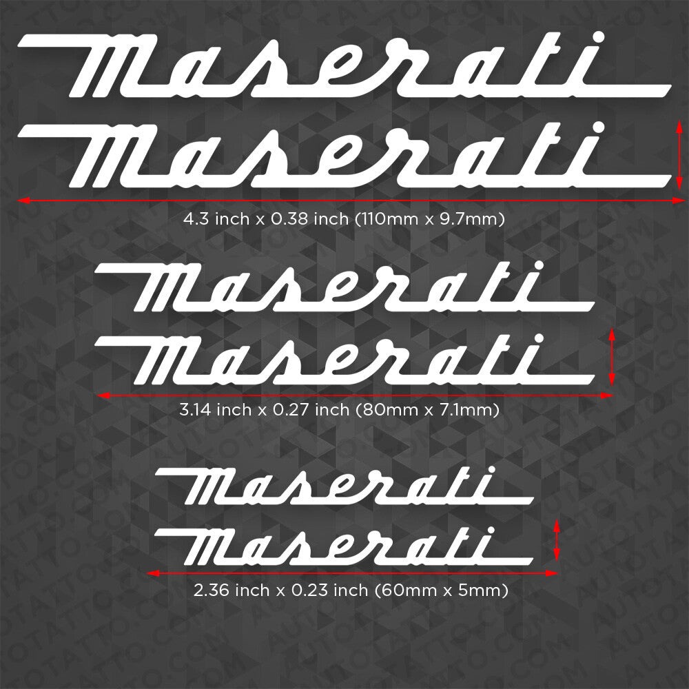 For Maserati Sport Car Wheels Brake Caliper Sticker Decal Logo Decoration White
