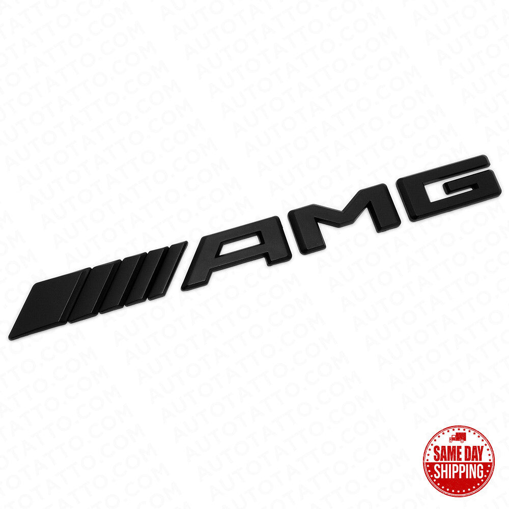 17+ Mercedes AMG Trunk Emblem Logo 3D Sticker Badge Decoration Sport Matte Black