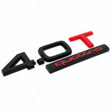 Audi Rear Trunk Deck Lid 4.0T Quattro Nameplate Emblem Badge Black & Red Sline