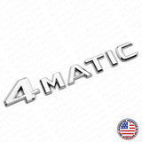 99-14 Mercedes 4 Matic Emblem 3D Trunk Logo Letter Sport Badge AMG - OEM Chrome