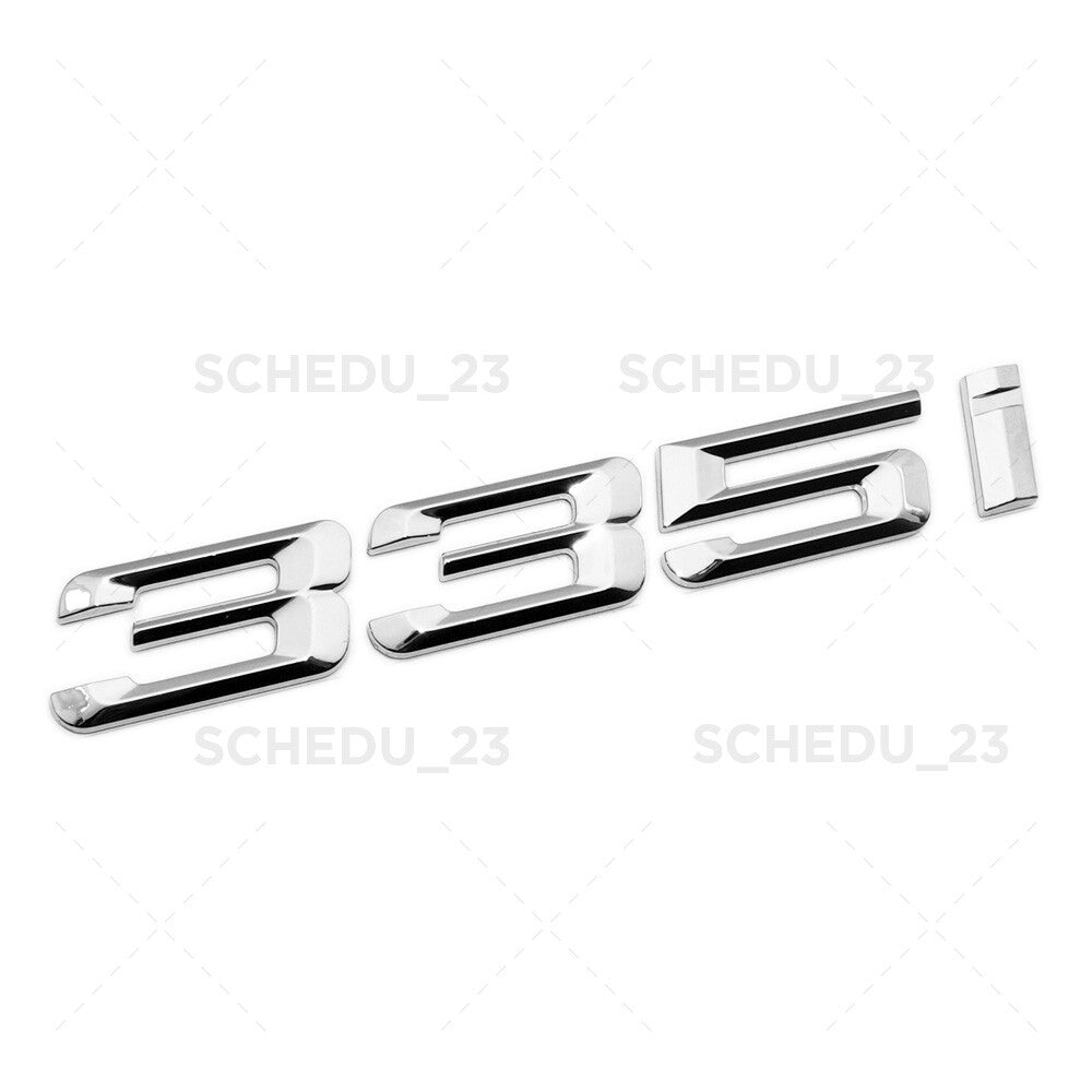 Chrome 335i Letter Logo Emblem Badge Car Trunk Lid M Sport Series Performance
