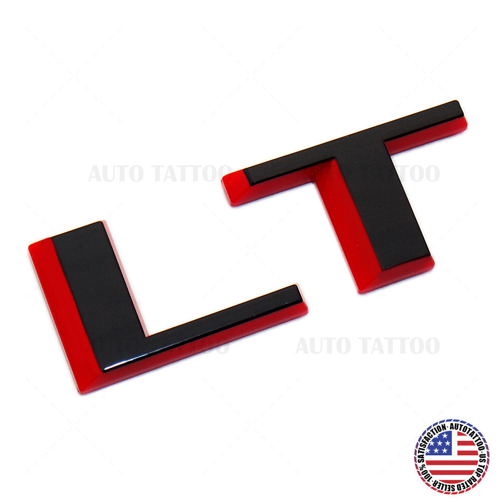 19-22 Silverado 1500 Redline Tailgate LT Letter Logo Emblem Badge Black & Red