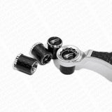 F-SPORT Real Carbon Fiber Car Wheel Tire Air Valve Caps Cover Keychain Ring Stem