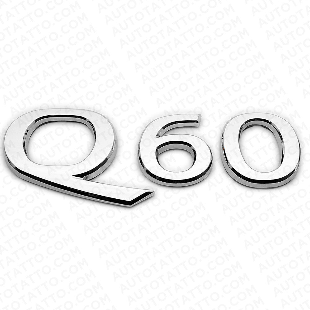 Infiniti Q60 Rear Trunk Logo Letter Badge Emblem Nameplate Sport Silver Chrome