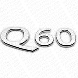 Infiniti Q60 Rear Trunk Logo Letter Badge Emblem Nameplate Sport Silver Chrome