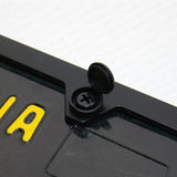 4x Car License Plate Frames Cover Hardware Hider Caps Front & Rear Sport Black