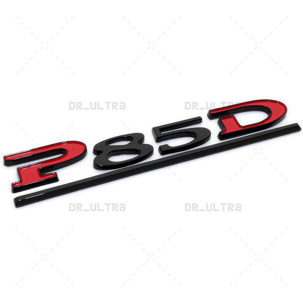 Tesla Liftgate P85D Performance Nameplate Logo Badge Emblem Sport Black Red