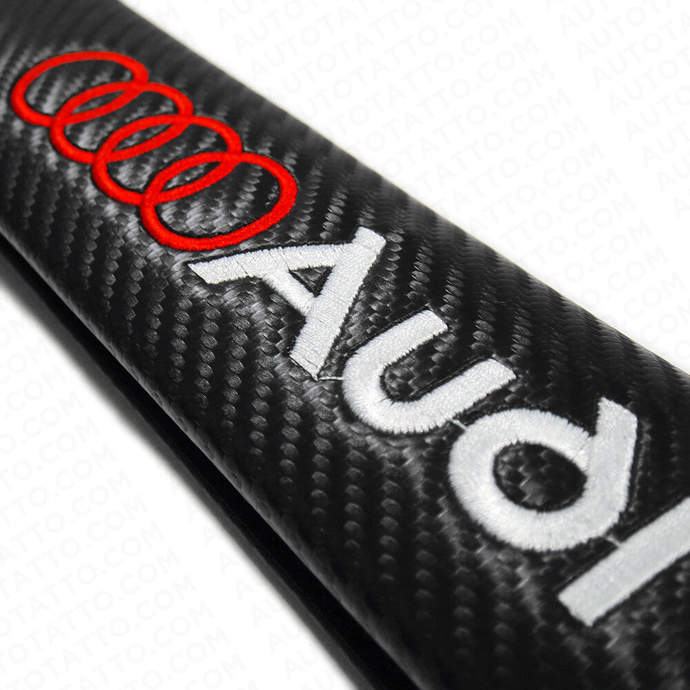Audi Sport Car Carbon Seat Belt Cover Safety Shoulder Strap Cushion Pad Harness