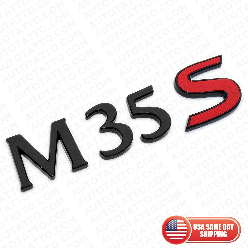For Infiniti M35s Rear Trunk Logo Letter Badge Emblem Nameplate Gloss Black