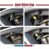 4x Hex Cadillac V-Series Car Tire Wheel Air Stem Dust Valve Cap Cover + Keychain