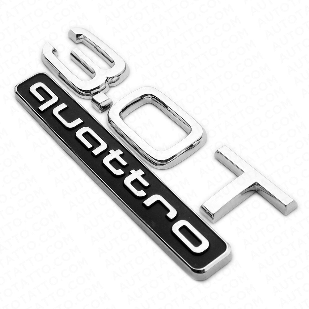 17-22 Audi Rear Trunk Deck Lid 3.0T Quattro Nameplate Emblem Logo Badge Chrome