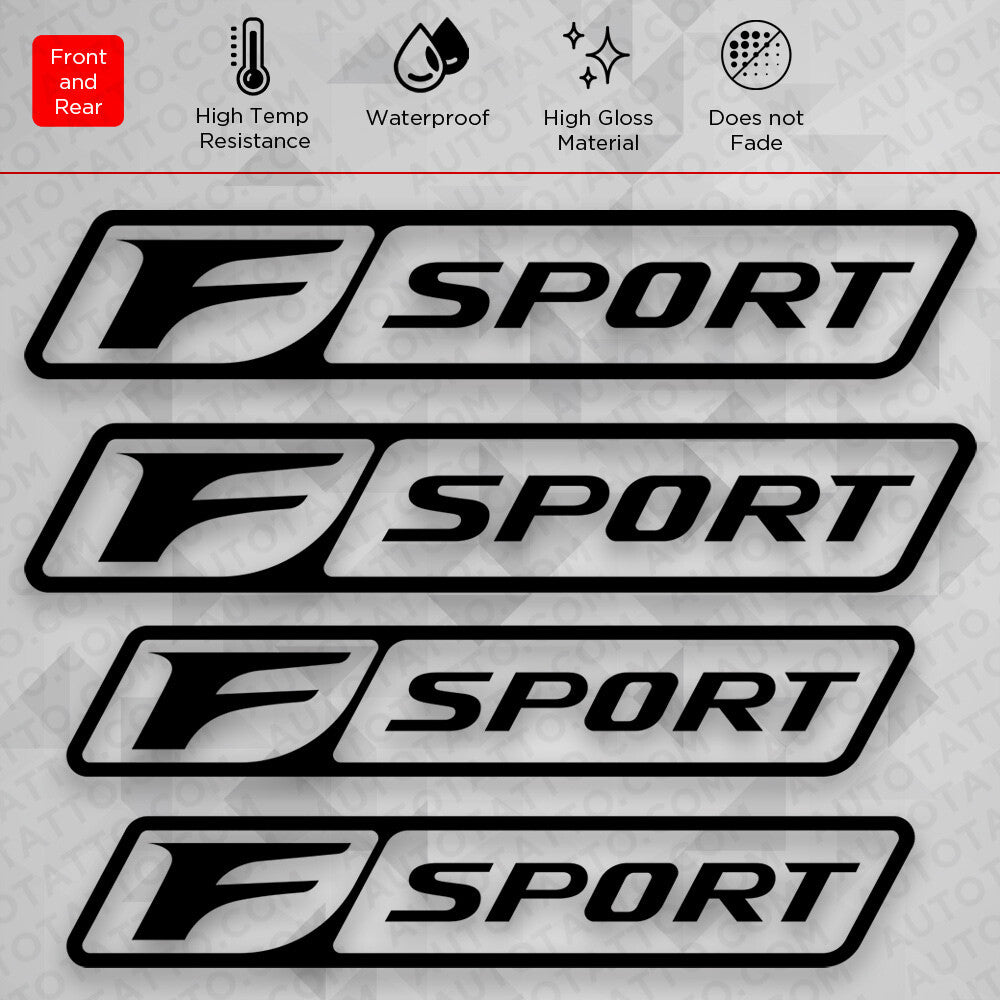 Lexus F Sport Car Wheels Brake Caliper Sticker 3D Decal Logo Decoration Black