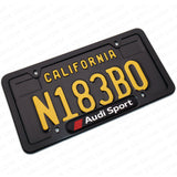 Black Stainless Steel Front Rear Emblem License Plate Frame Cover - Audi Sport