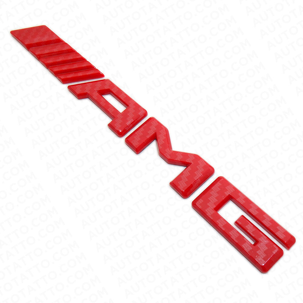 17+ Red Carbon Fiber Style AMG Sport Car Emblem 3D Trunk Lid Logo Badge Decorate