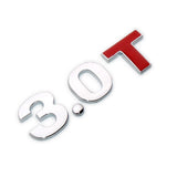 Universal 3D Fashion Metal 3.0T (Red T) Car Decal Sticker for Auto Decoration