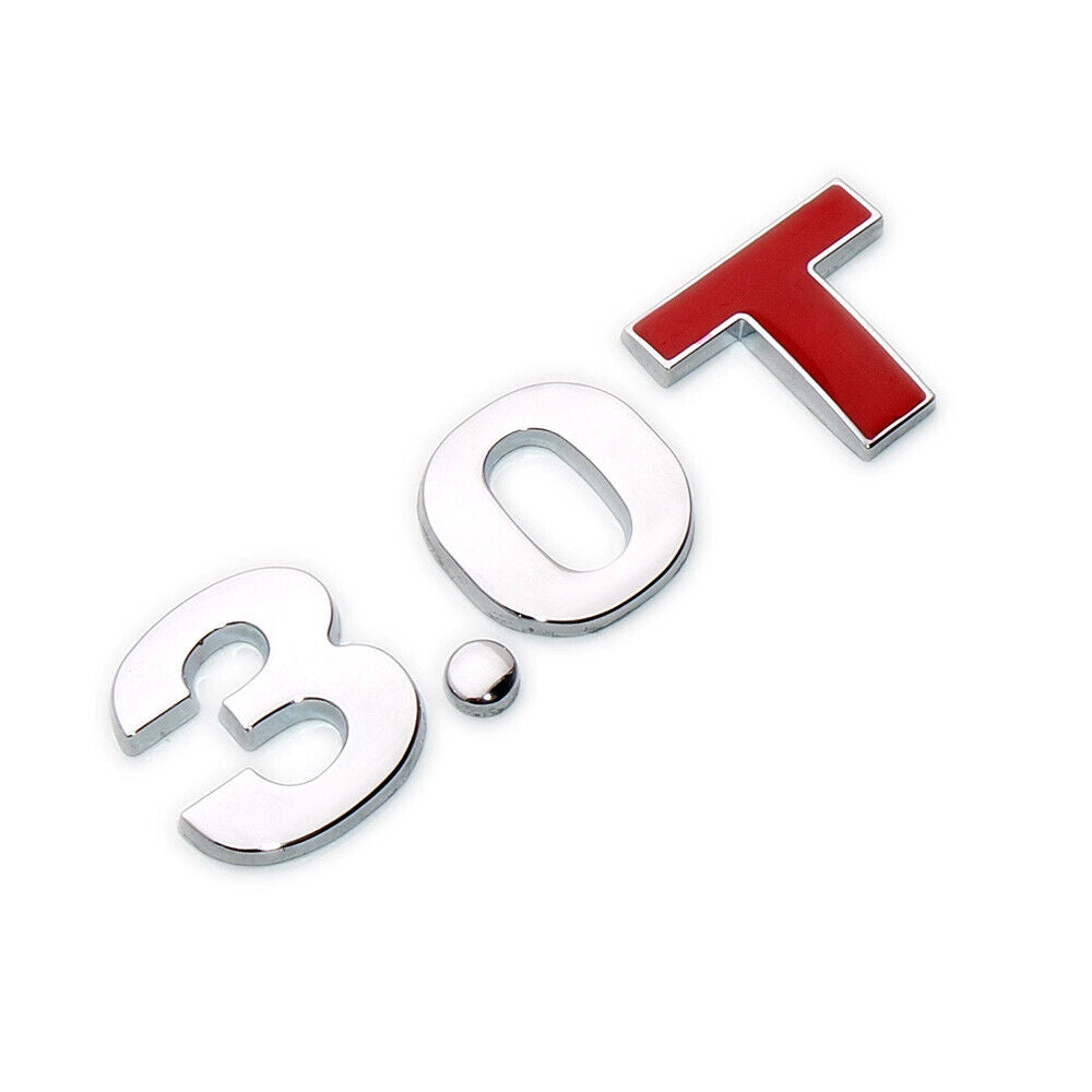 Universal 3D Fashion Metal 3.0T (Red T) Car Decal Sticker for Auto Decoration