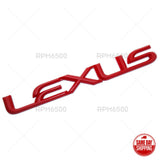 Lexus Trunk Lid Rear Letter Logo Badge 3D Emblem F-Sport Car Decoration Red