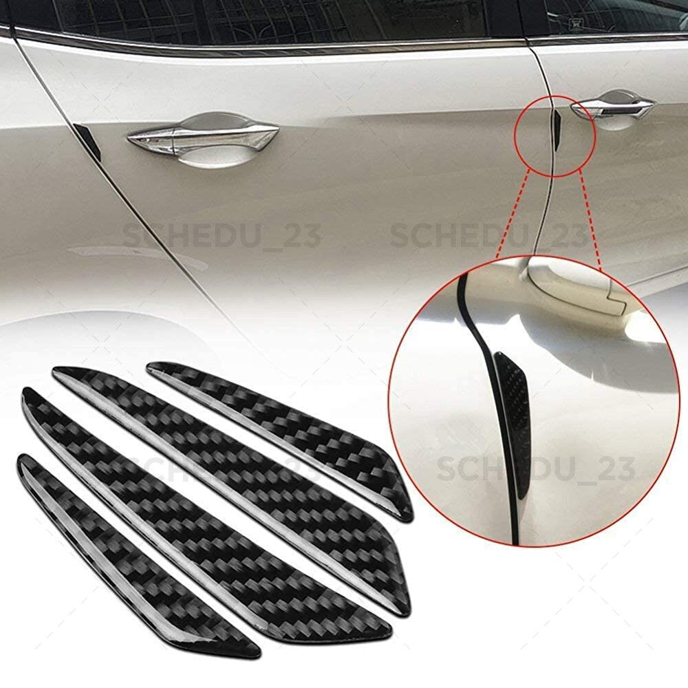 For BMW Silver Carbon Fiber Car Side Door Strip Scratche Edge Guards Trims Badge