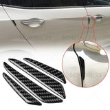 For BMW Silver Carbon Fiber Car Side Door Strip Scratche Edge Guards Trims Badge