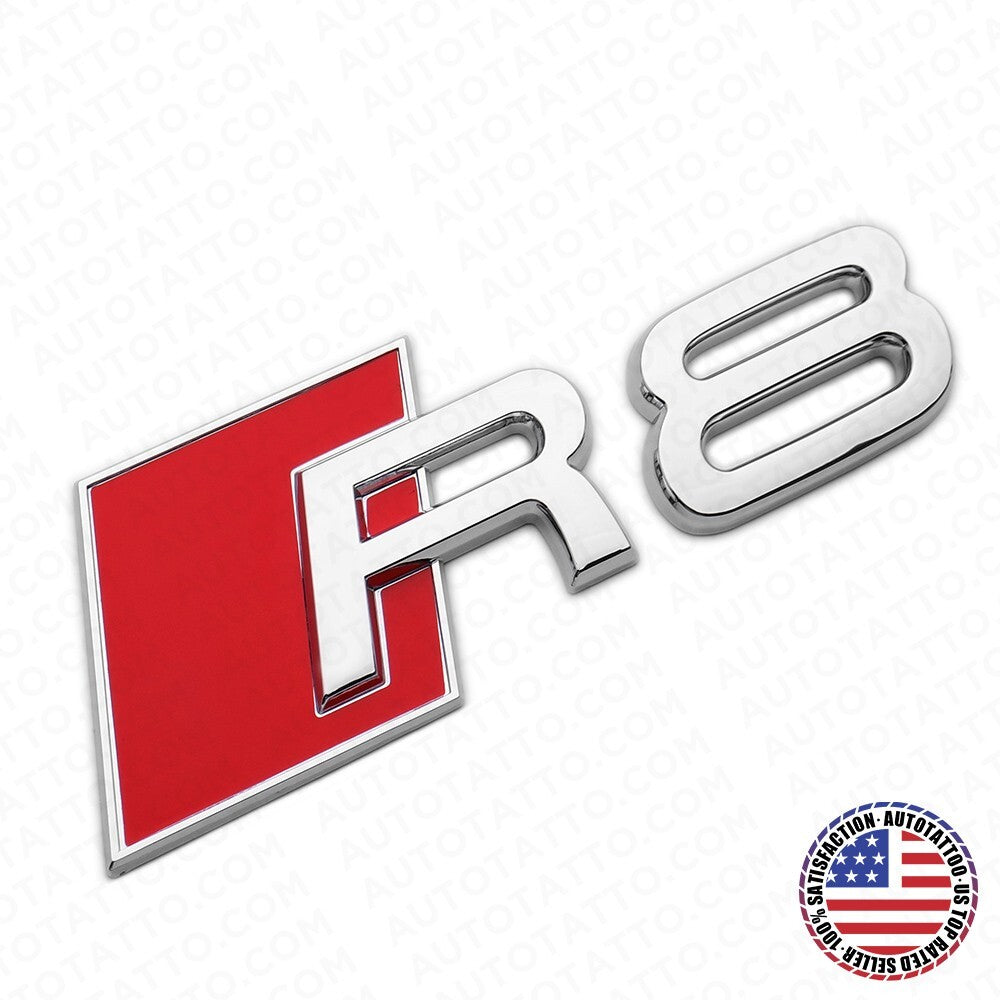 Audi R8 OEM Chrome Rear Letter Trunk Nameplate Emblem Badge Sport Sline