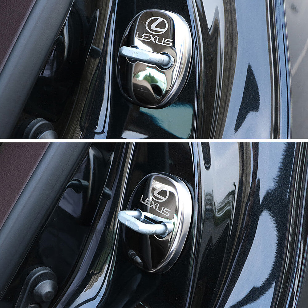 2X Stainless Steel Car SUV Door Striker Cover Lock Buckle Cap F-Sport For Lexus