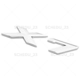 Chrome X7 Letter Logo Emblem Badge Nameplate LiftGate Rear Trunk ABS ///M Sport