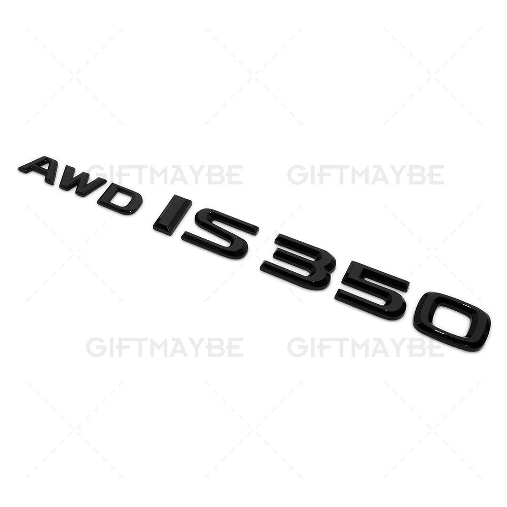 Lexus Trunk Gloss Black AWD IS 350 Letter Logo Badge Emblem Car Replace F-Sport