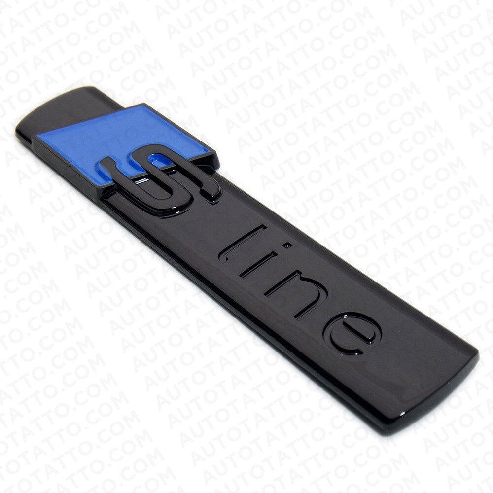 2pcs Sline S LINE Side Fender Marker Emblem Decal Badge Decorate Sport Blue