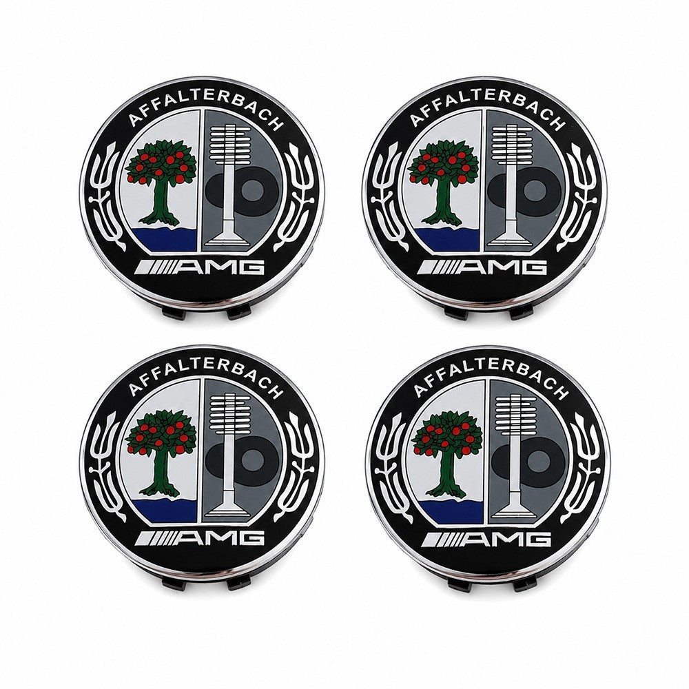 4 Wheel Center Caps AMG Affalterbach Emblem 75MM Mercedes Benz Rim
