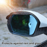 2x Universal Carbon Car Rear View Mirror Rain Cover Sun Visor Eyebrow Guard New