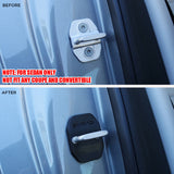 2X Carbon Fiber Texture Door Striker Cover Lock Buckle Cap For Mercedes-Benz AMG