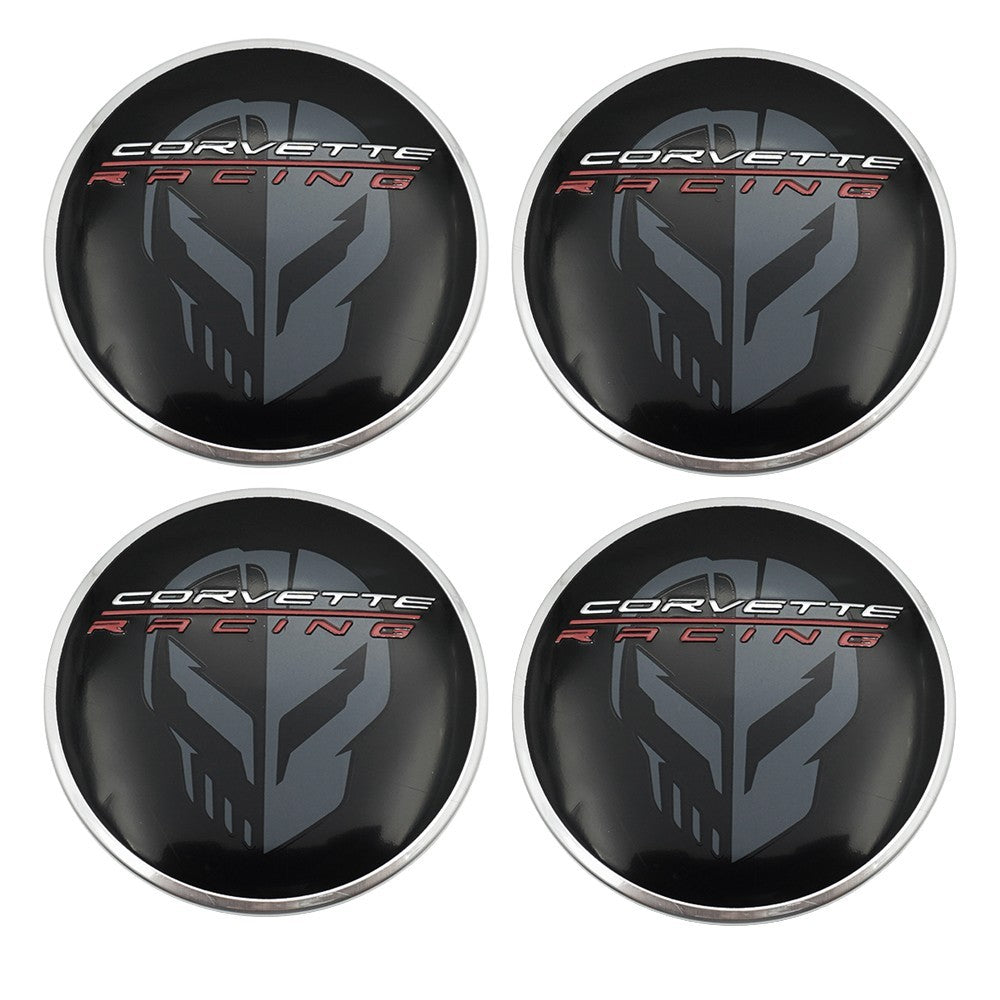 4Pcs Fit Black Wheel Center Cap Jake Logo for C8 Corvette Racing 84385014 68mm