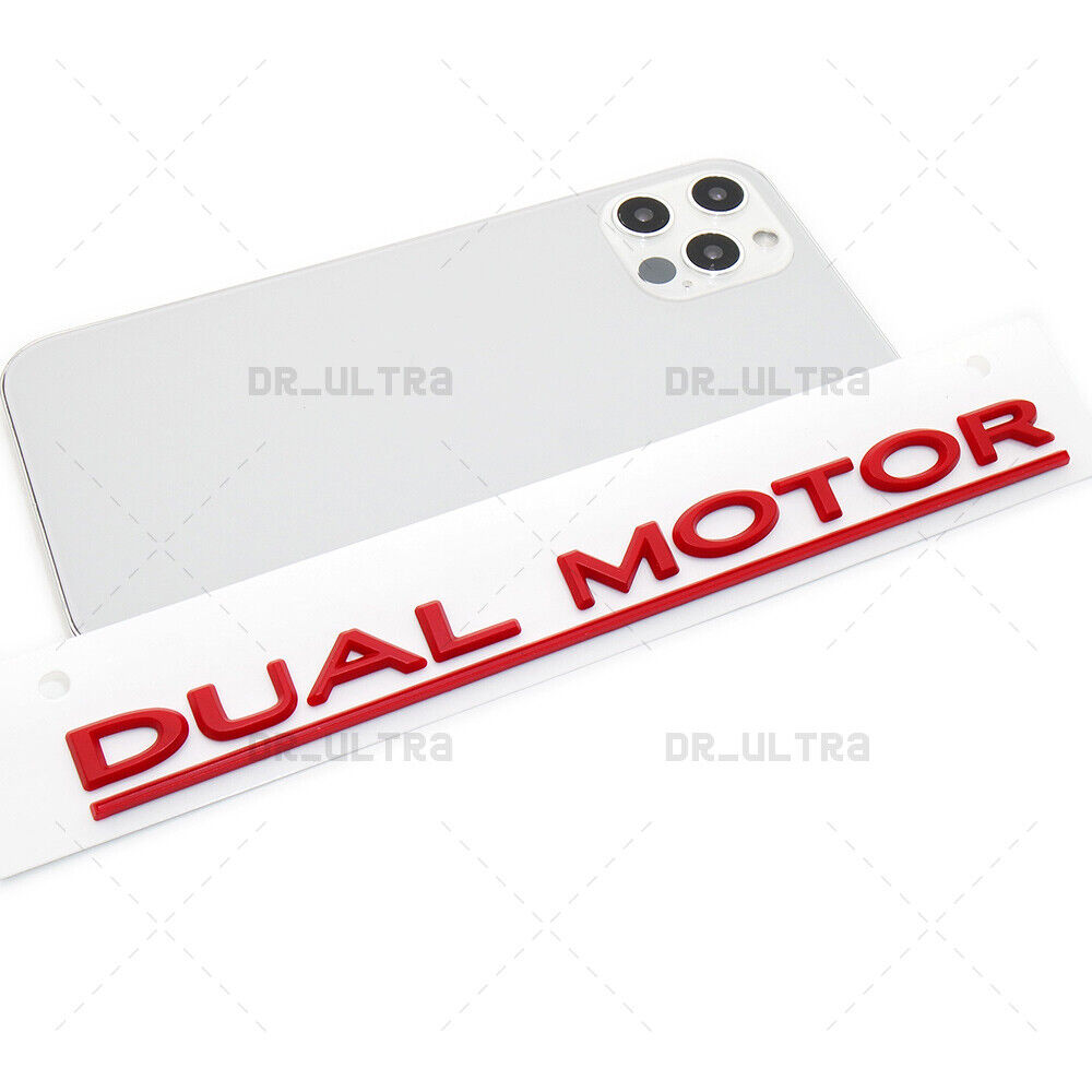 Tesla Rear Liftgate Lid Dual Motor Performance Nameplate Logo Badge Emblem Red