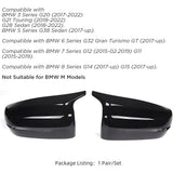 17-23 BMW G20 G30 G11 G12 M Style Gloss Black Replace Side Mirror Cover Cap