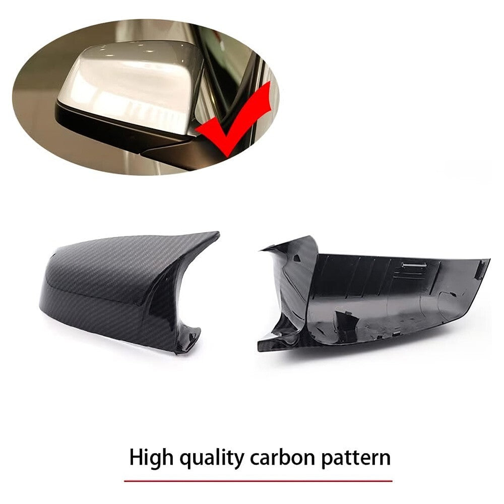 Carbon Fiber Style Side Mirror Cover For 07-13 BMW E60 F07 F10 E63 E64 F12 F13
