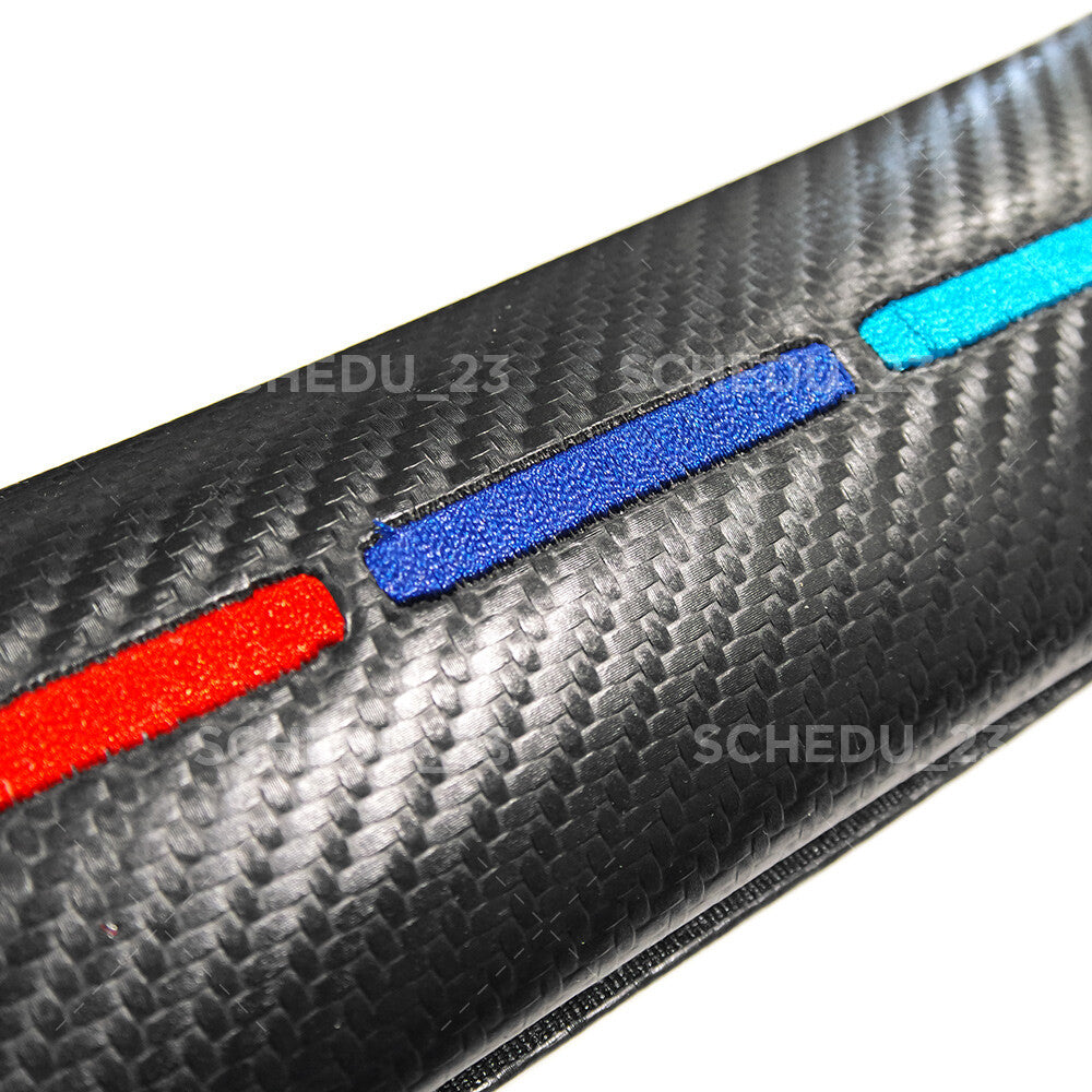 2pcs Fit BMW Sport Car Carbon Seat Belt Cover Safety Shoulder Strap Cushion Pad
