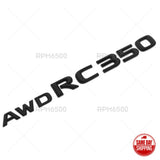 Lexus Trunk Matte Black AWD RC 350 Letter Logo Badge Emblem Car Replace F-Sport