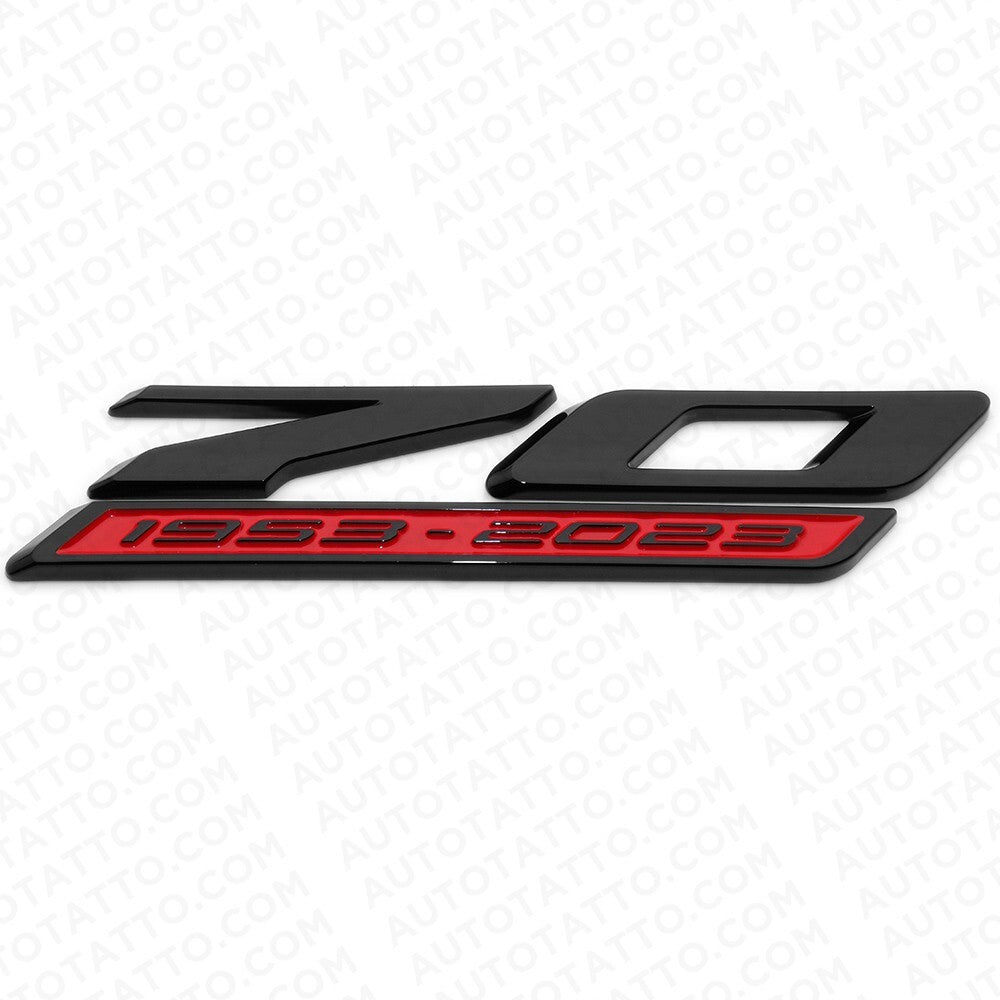 For C8 Corvette 70th Anniversary Edition Door Badge Nameplate Emblem Black & Red