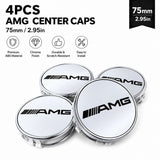 Mercedes-Benz AMG Set of 4 Silver AMG Center Caps 3 Inch/75mm Fits Most Models